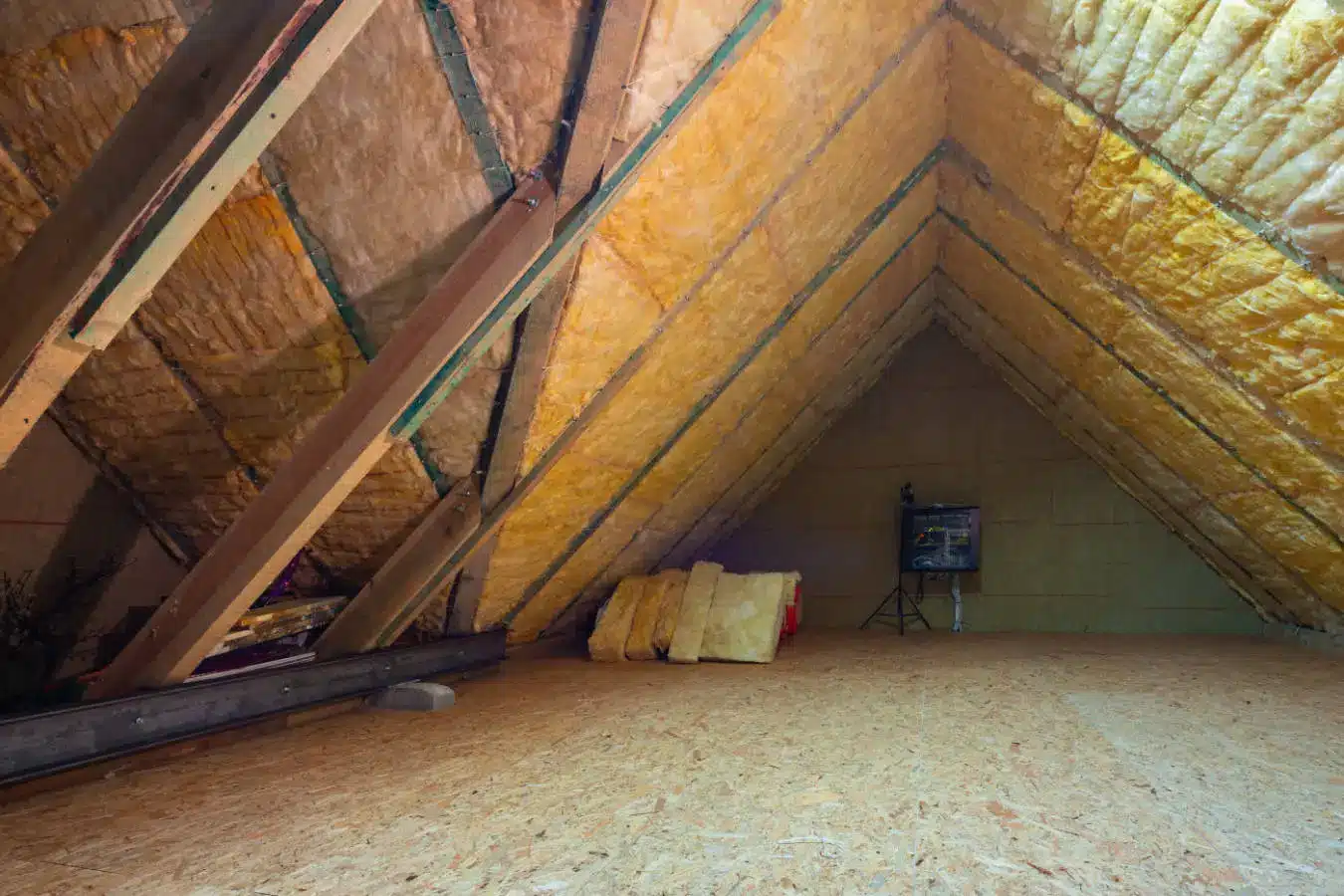 Combles isolés sous rampants avec de la laine de verre